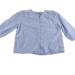 Jack‎ Wills Womens Striped Button-Down Shirt UK 10/US 6 Blue & White Cotton